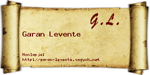Garan Levente névjegykártya